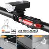 USB Rechargeable Bike Light Set Front Light with Taillight Easy To Install 3 Modes Bicycle Accessories for the Bicycle