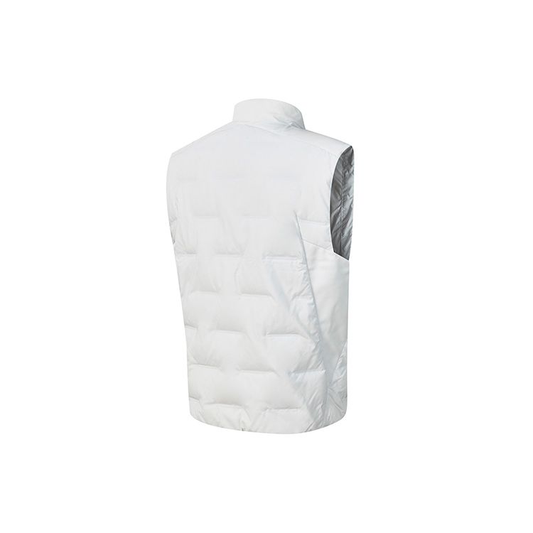 Fila Athletics Casual Basic Stand Collar Solid Color Warm Down Vest Men Vests Cool-Stone-White A11M241922F-WT