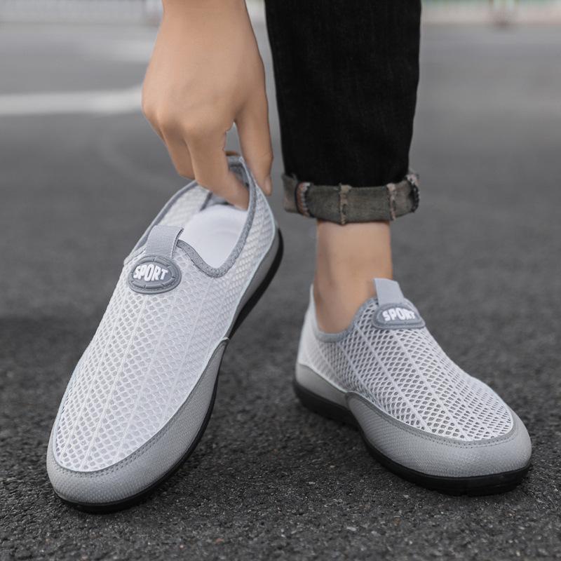 Flying woven mesh sports casual thin-soled mesh shoes soft-soled lightweight casual shoes board shoes
