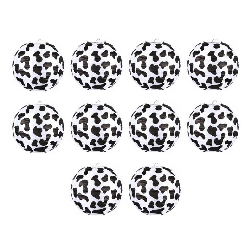 10PCS Decorative Paper Lanterns Cow Shape Farm Hanging Lanterns Suitable for Weddings Birthdays and Festival Atmosphere