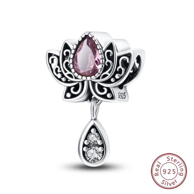 Copper Classic Pink Lotus Angel Butterfly Charm Bead Fits Genuine Bracelet Lucky DoItYourself Jewellery Gift Beautiful Exquisite