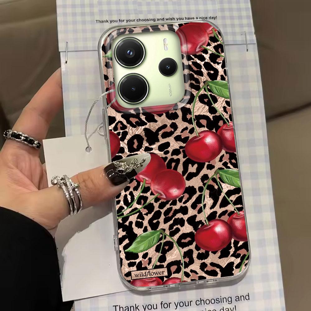 Pink Leopard Print Women Girls Phone Case for Xiaomi Redmi Note 14 13 12 11 11S 10 9 8 Pro 9C 13C 14C 9S A3 A4 A3X A1 A2 Cover