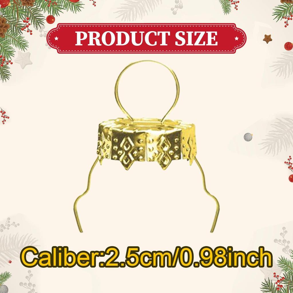100 Pieces Christmas Ball Gold Hangers for Holiday Parties Indoor Home