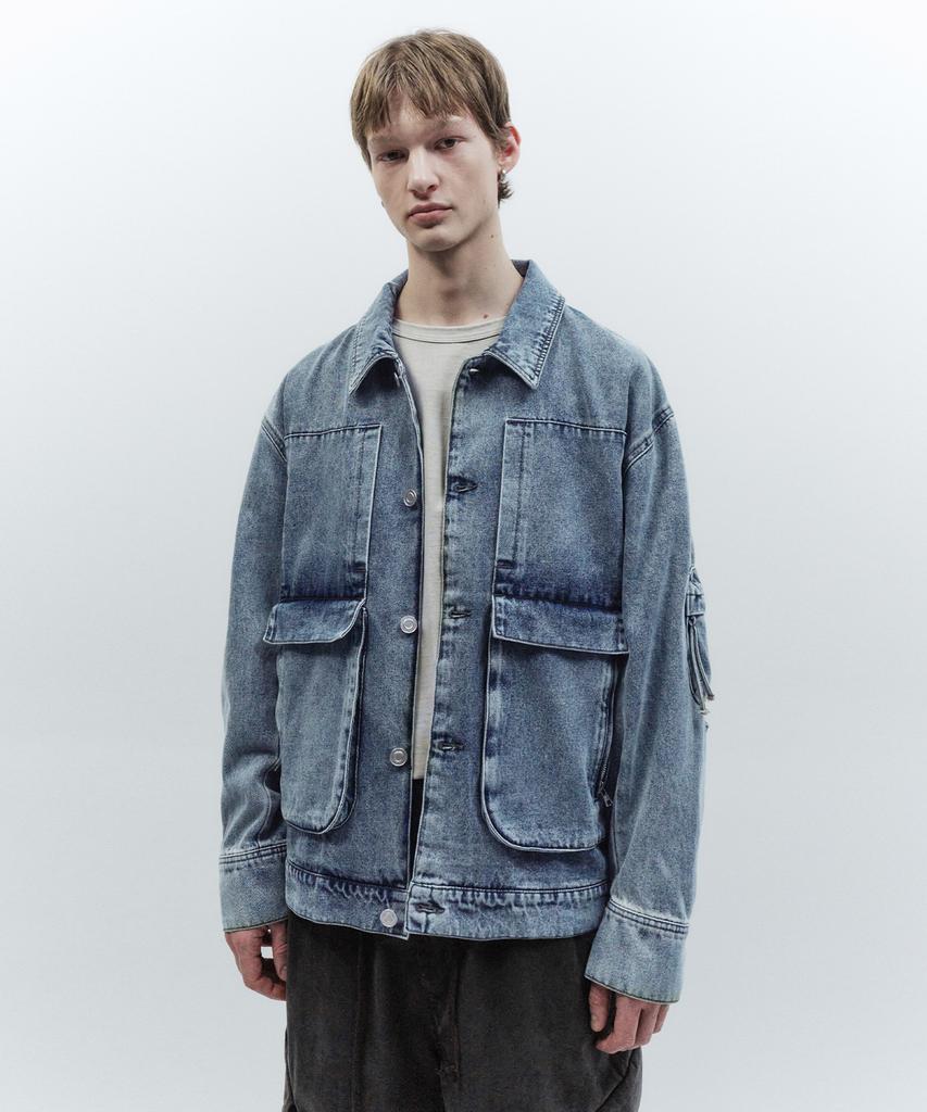 Insilence Boxy Fit Denim Trucker Jacket Blue