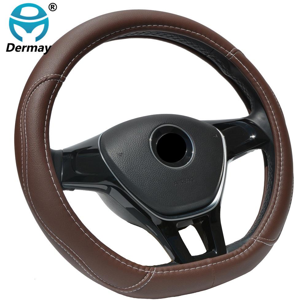 DERMAY D-Form Mikrofaserleder Auto Lenkradbezug Vier Jahreszeiten Lenkradnaben für VW GOLF 7 2015 POLO JETTA