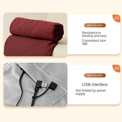 High Quality Wearable USB Electric Heated Blanket 3 Heating Levels Washable Warm Shawl Portable Heating Lap Blanket Winter