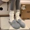 Yuanlitong Winter New Inner Height Increase Thick Velvet Warm Fluffy Shoes Women's Half-drag Empty Boboken Shoes Women's Cotton Shoes
