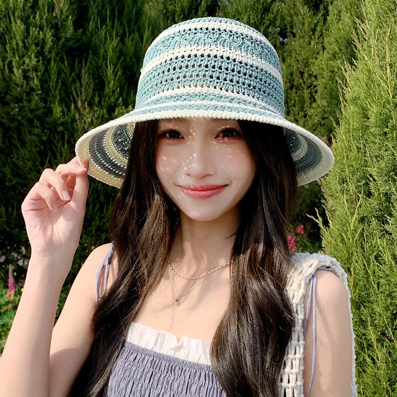 

Летняя шляпа женская солнцезащитная шляпа летняя уличная шляпа-ведро для путешествий универсальная милая шляпа-ведро Average size