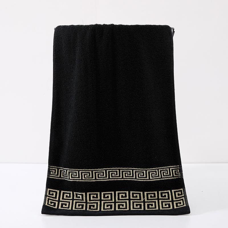 

100% Хлопковое полотенце 34x73см Вышитые полотенца Для взрослых Быстросохнущие Утолщенные Мягкие Лицевые полотенца Впитывающие 34x73cm&1pc чёрный