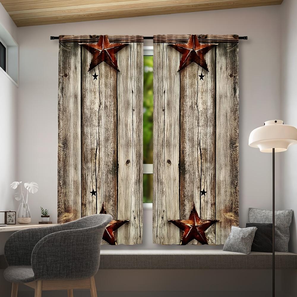 Sheer Star Pattern Semi Curtains Polyester Woven Drapes All Season Bedroom Decor Curtain Set Of 2 Modern Made With Rod Pocket Washable Master Ready