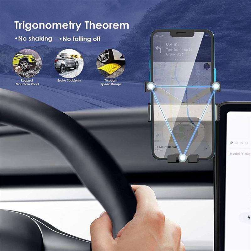 Cellphone Mount For Tesla Model 3 Model Y, Dashboard Phone Holder Stand 360° Rotation Adjustable Accessories