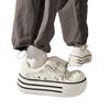 New White Platform Shoes Women's Summer Breathable Big Head Heightening Niche Subculture Casual White Lip Stud Shoes