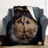 Chimpanzee Portrait Flannel Blanket Throw Blanket Soft Warm Sofa Bed Camping Car Home Decor Unique Christmas Gift C9301837