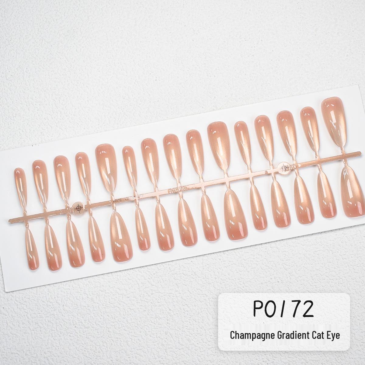 

Однотонный шампанский градиент кошачий глаз миндальный маникюр стеклянные бусины высококлассные носибельные ногти