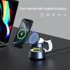 Mindpure 3-in-1 Magnetische Kabellose Ladestation Faltbarer 15W Lade-Ständer mit RGB-Nachtlicht und Lautsprecher