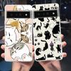Phone Case Cover for Google Pixel 9 8 7 6 5 4 4XL 7A 6A 5A 4A 3A Pro XL 5G Transparent Soft TPU Shell Cute Cartoon Cat Pattern