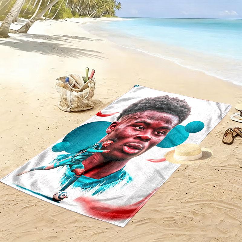 Bukayo Saka Hero Beach Towel, Large Soft Quick Dry Towel for Beach Camping Swimming