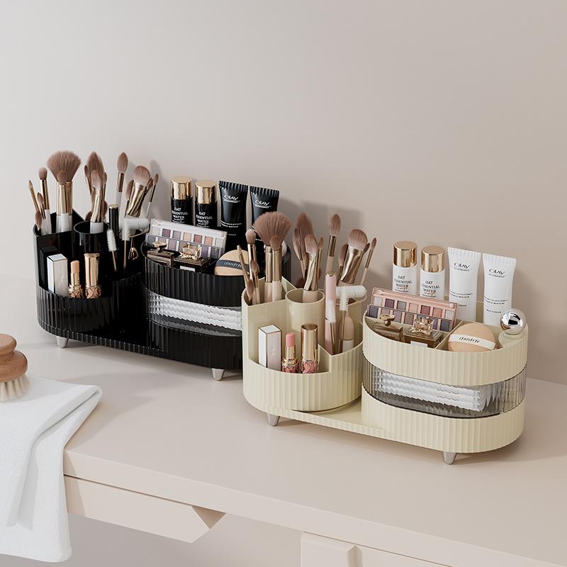 Cosmetic Organizer Makeup Storage Box Desktop Dustproof Rotating Pen Holder Layers Large Capacity Jewelry Lipstick Makeup Boxes