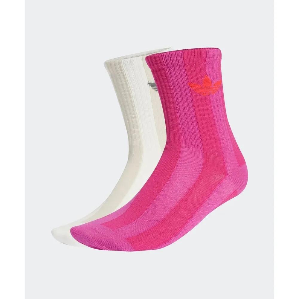 adidas Striped Crew Socks 2P - Pink:White JW2987 158780 S