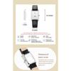 Women Rectangle Quartz Wristwatch Leather Strap Date & Minute Display Dress Daily Watch