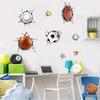 Sports Ball Wall Decals 3d Wall Stickers Break Through Walls Removable Vinyl Diy Basketball Football Football Walls Decorate Boys Playroom Bedroom