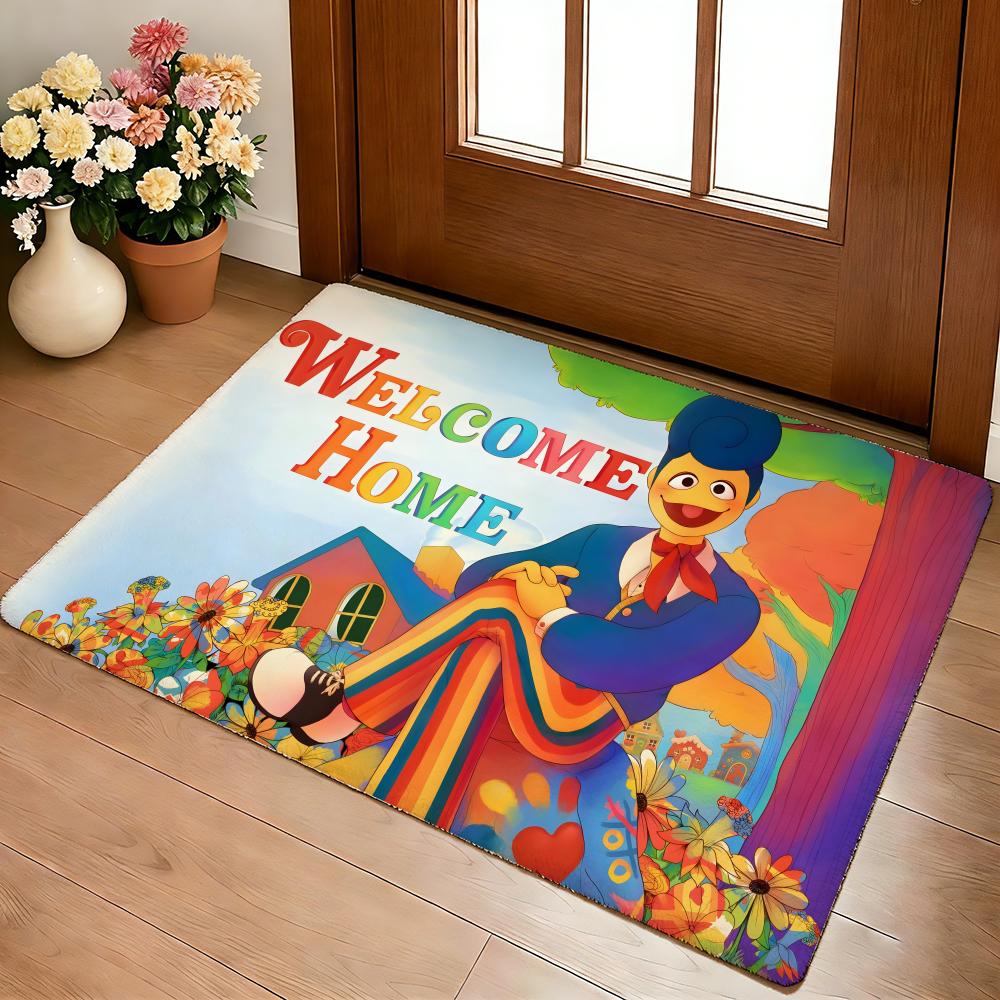 Sweet Home Welcome Floor Mat Cozy Flannel Soft Thick Non-Slip Mat For Living Room Bedroom Kitchen Decor Rugs
