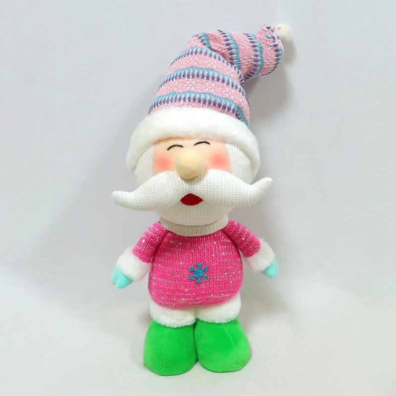 Telescopic long-legged plush doll creative Christmas ornament ornament cartoon Santa Claus shape fabric doll