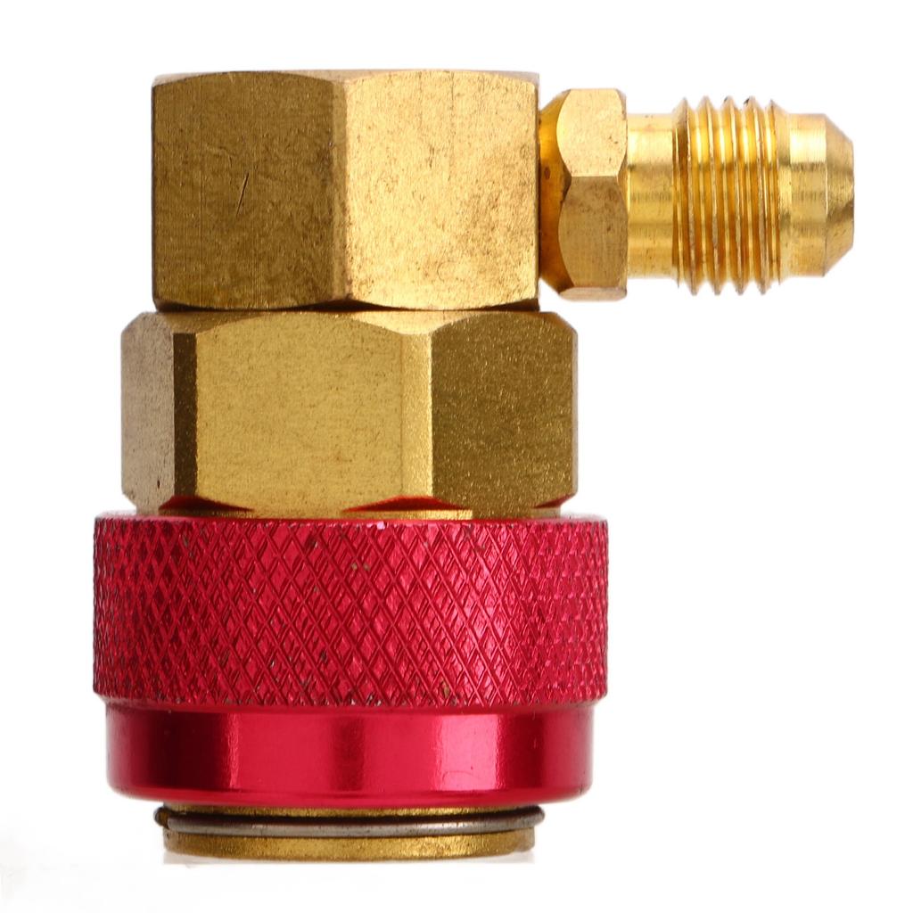 2 Pcs AC Quick Coupler Connector Manifold Fluoride Converter Adapter for R134a System Car