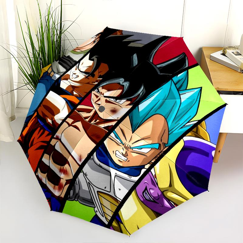 Anime Dragon Ball pattern, automatic folding umbrella, portable and foldable design, 8 ribs, a Christmas or birthday gift.