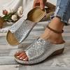Mode Neue Sommer Luxus Stil Klassische Slipper Damen Schuhe Lässig Dicksohlig Zehenfrei Keilabsatz Strand Damen Zehensandalen Große Größe