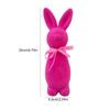 Solid Color Easter Bunny Ornaments with Bow Funny Rabbit Desktop Decoration for Table Bookshelf Home Party Decor Ornament