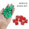Square Corner Six Sided Dices Bulk, Pack of 10 Assorted Color 19mm D6 Acrylic Dices Cubes with Number Dots for Kids Use