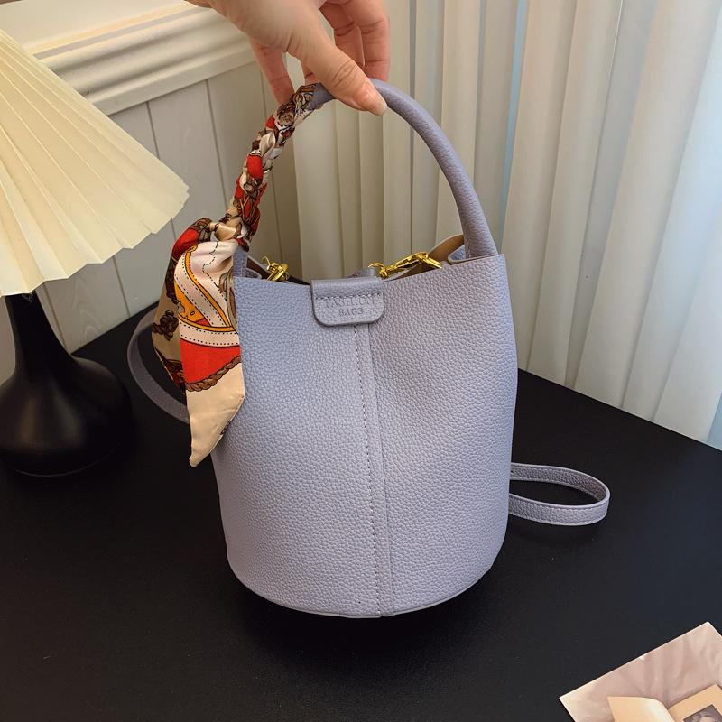 New niche popular silk scarves contrasting colors, children and mothers, bucket bags, portable shoulder messenger trendy women's bags