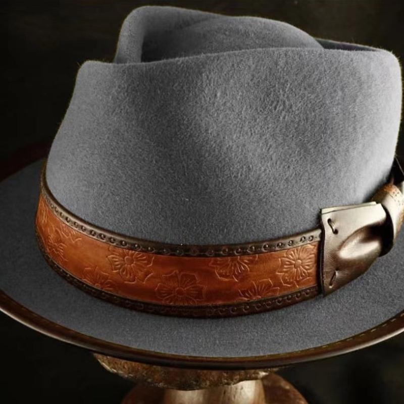 Vintage Fedora Boater Hat Top Hat Victorian Age Wool Short Brim Top Hat Old-fashioned Magician Hat for Ladies