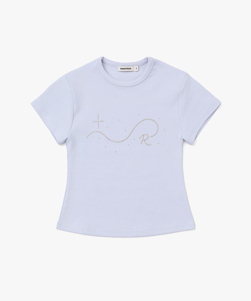 Lomaentinueo Signature R Wave Crop Cotton T-Shirt (Blue Lavender)
