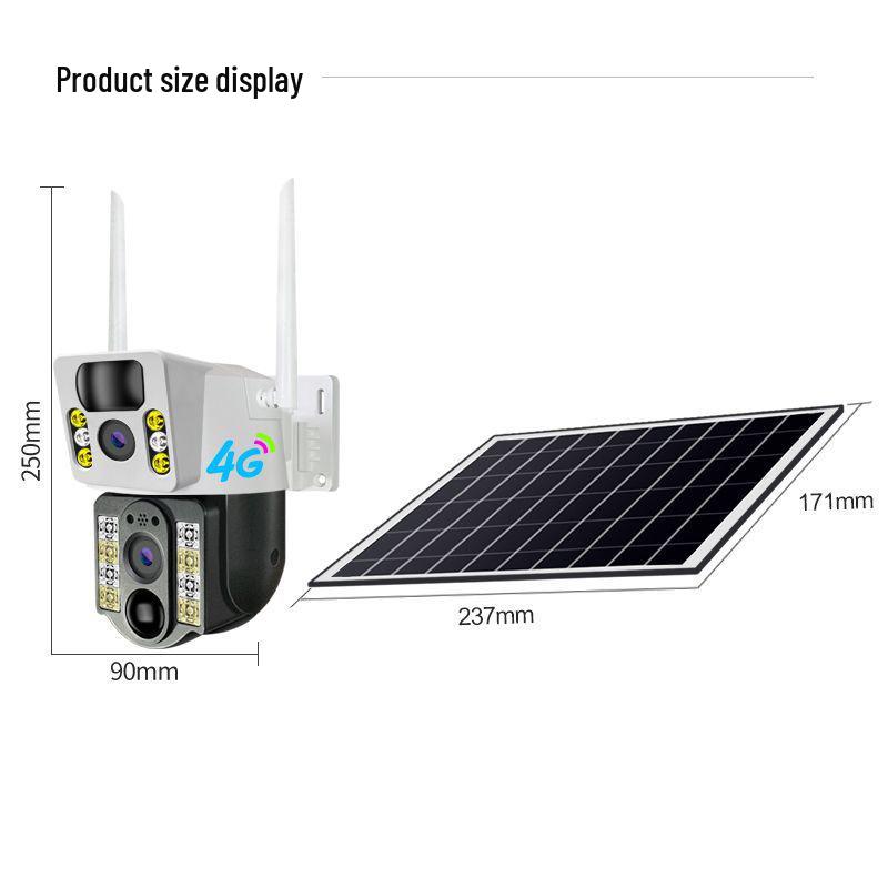 V380 Solar 4G 360° HD Dual Lens Camera with Full-Color Night Vision and Low Power Monitoring