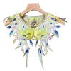 Exquisite Small Shawl with Ancient Style Embroidery Floral Pearl Beading Neckline Fake Collar Hanfu Costume Accessory