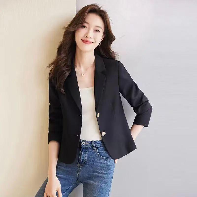 Trendy Short Blazer for Women Spring Autumn Petite Fit Stylish Elegant Office Jacket