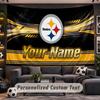 Wall Hanging Tapestry Custom NamePittsburgh Steelers Pattern Personalized Printed Fabric Wall Decor