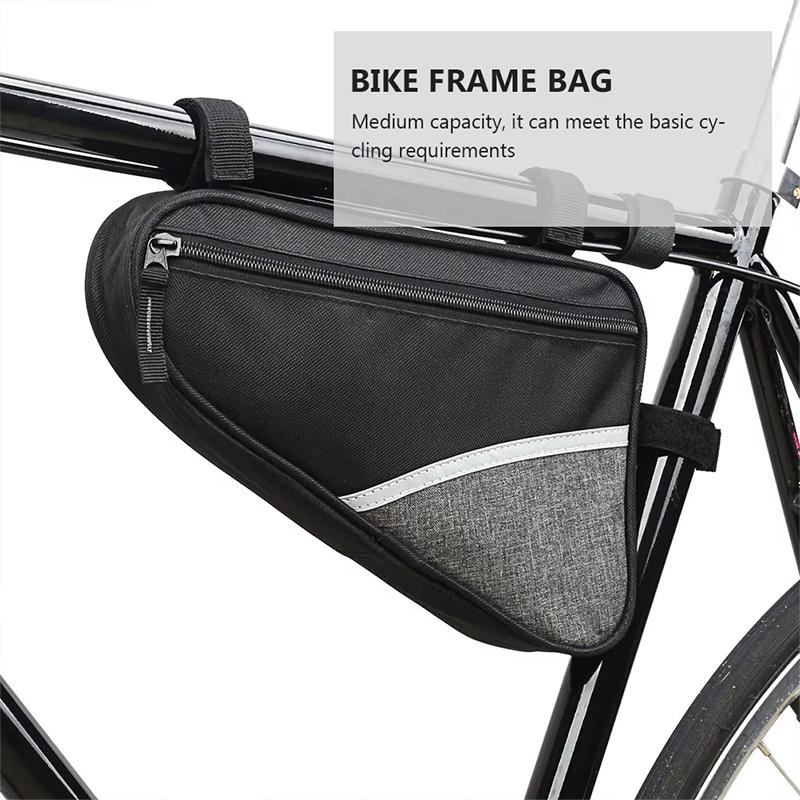 Waterproof Triangle Front Bike Bag Compatible With Mountain And Road Bikes Handlebar Mounted Anti-Splash Cycling Storage