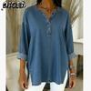 Women's Fashion Casual Solid Color Print Long Sleeve V Neck Blouses & Shirts