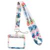Cute Planet Plushie ID Card Holder with Slide Case & Lanyard for Phone and Access Cards