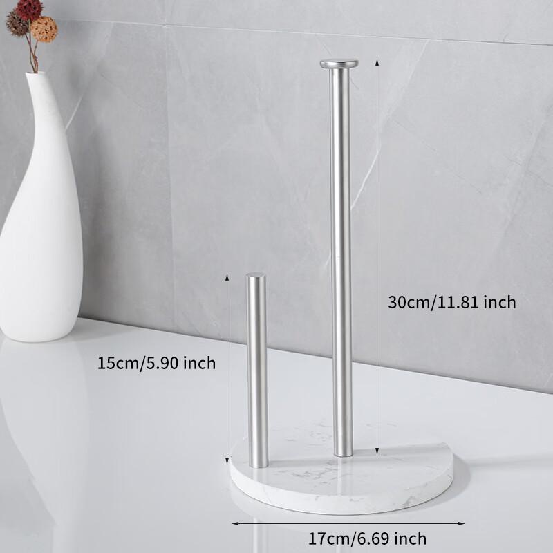 MDNG Silver Marble Double Rod Paper Towel Holder