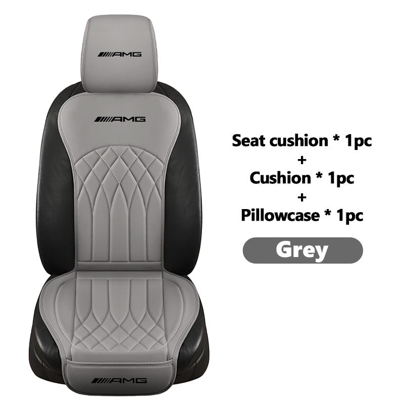 

For AMG Leather Car Seat Cover Soft Anti-slip Protective Cushion Headrest Protection Cover Mercedes Benz Exclusive C200 C260