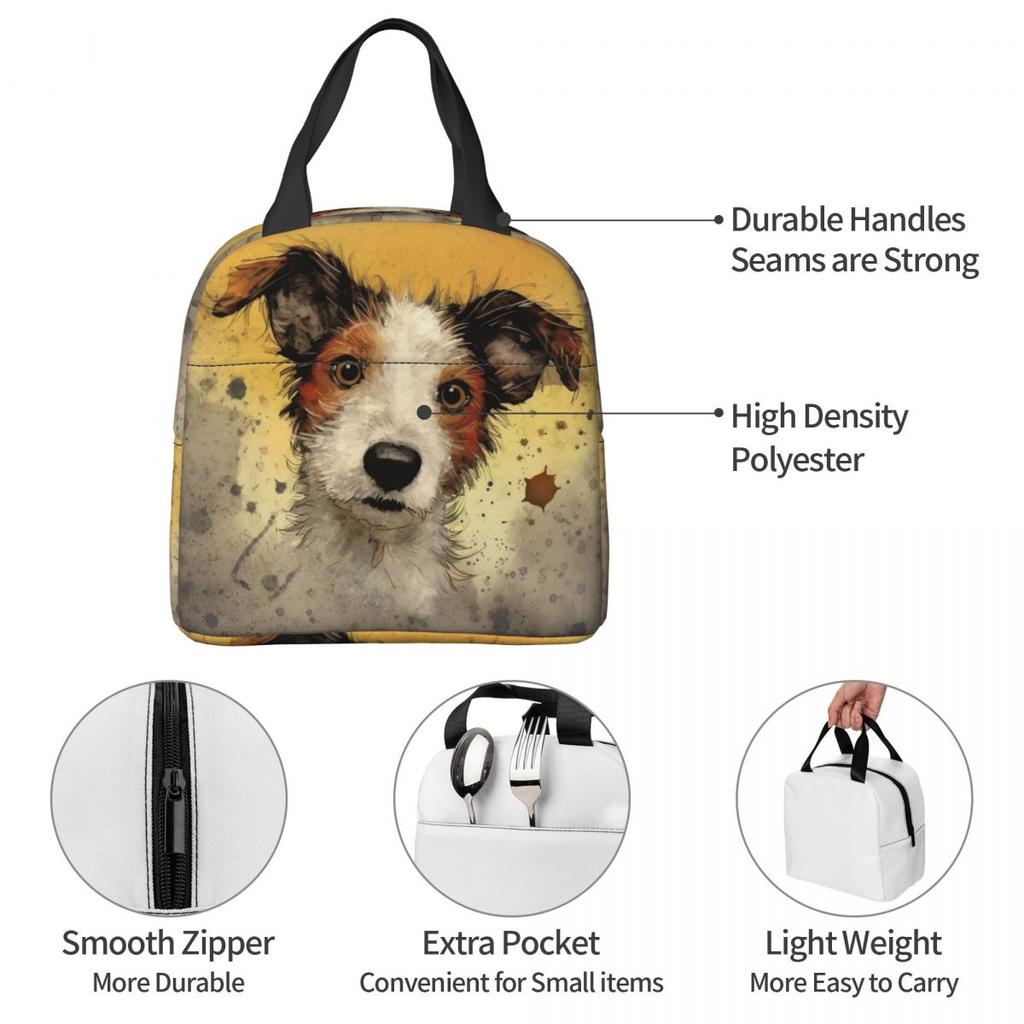 Dog Jack Russell Terrier Insulated Lunch Bag for Women Office Cooler Thermal Food Box Tote Portable Lunch Boxes Container