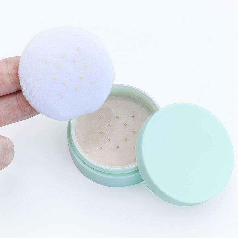 10g Přenosný plnitelný box na sypký pudr se síťkou a pudřenkou