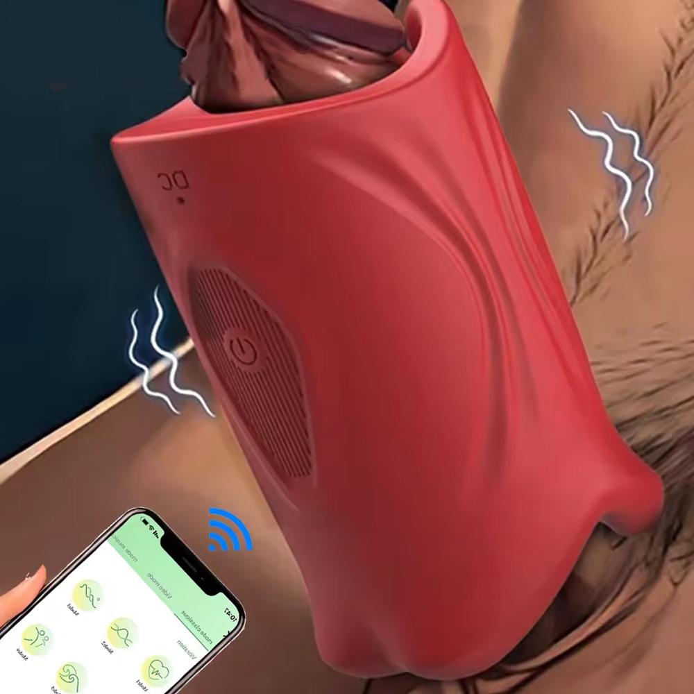 Bluetooth Penis Vibrator for Men Masturbator Sex Machine Penis Delay Trainer Cock Ring Glans Massager Male Sex Toys for Adult