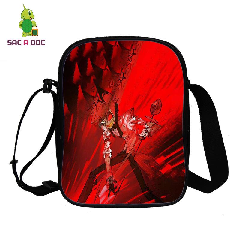 Hell Inn Animation Peripheral Crossbody Student School Bag 3D Full Color Printing Double Shoulder Bag