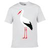 Minimalist White Stork Bird Portrait Loose Vintage Distressed Washed Casual Tee