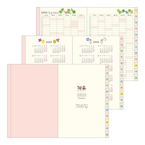 Midori Pocket Diary Notebook 2025 B6 Weekly Bird Pattern 22311006 (Starting from January 2025)